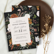 Black Terracotta Floral Rustic Bridal Shower Invitation at Zazzle
