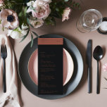 Black Terracotta Stripe Monogram Wedding Menu<br><div class="desc">slim menu to match the collection
*if you would like more paper options this design can be transferred to a slim program
*or for more help contact me</div>