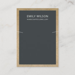 BLACK TERRACOTTA TEXTURE BORDER NECKLACE DISPLAY BUSINESS CARD