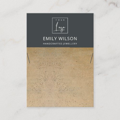 BLACK TERRACOTTA TEXTURE LOGO NECKLACE DISPLAY BUSINESS CARD