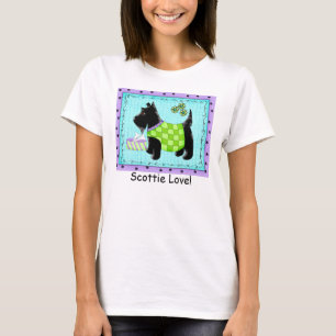 Black Terrier Dog Turquoise Purple Scottie Love T-Shirt