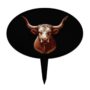 Black Texas longhorn Cake Topper