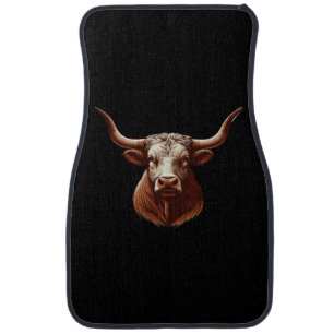 Black Texas longhorn Car Floor Mat