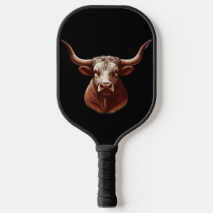 Black Texas longhorn Pickleball Paddle