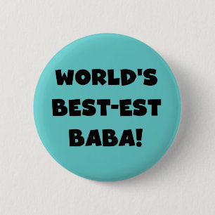 Black Text Best-est Baba T-shirts and Gifts Button