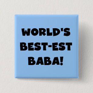 Black Text Best-est Baba T-shirts and Gifts Button