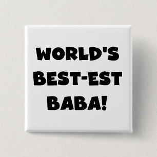 Black Text Best-est Baba T-shirts and Gifts Button