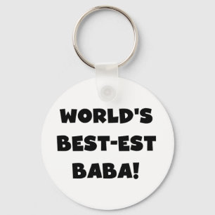Black Text Best-est Baba T-shirts and Gifts Keychain