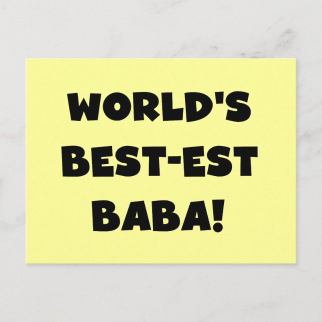 Black Text Best-est Baba T-shirts and Gifts Postcard (Front)