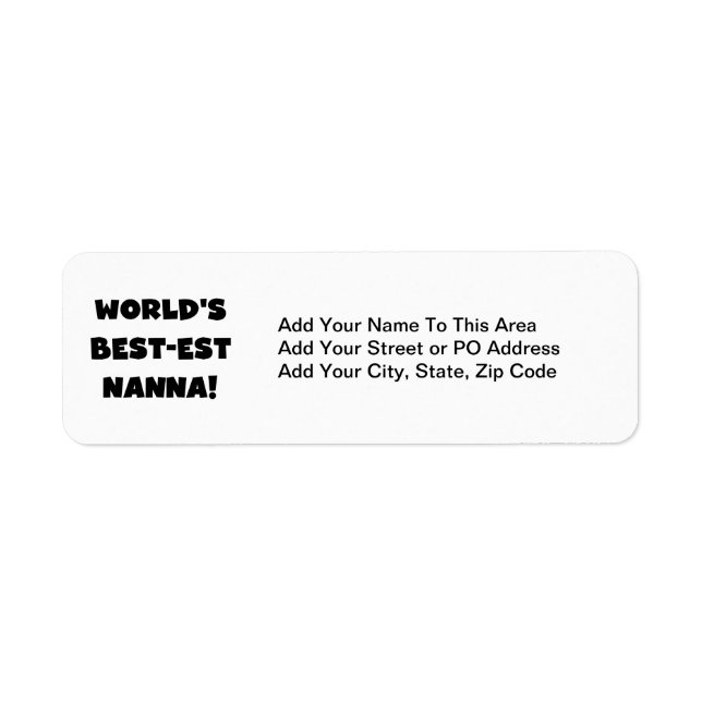 Black Text Best-est Nanna T-shirts and Gifts Label (Front)