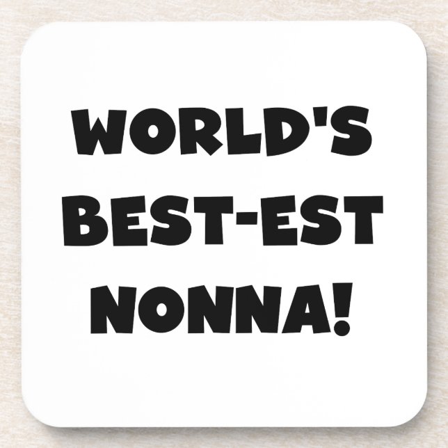 Black Text Best-est Nonna T-shirts and Gifts Beverage Coaster (Front)