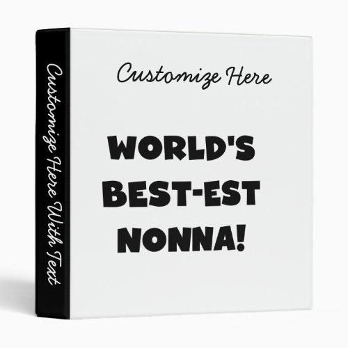 Black Text Best_est Nonna T_shirts and Gifts Binder