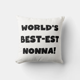 Black Text Best-est Nonna T-shirts and Gifts Throw Pillow