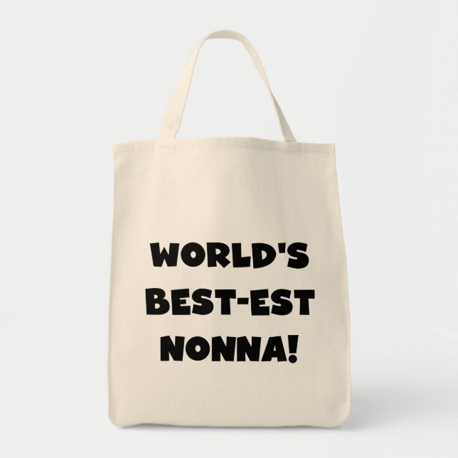 Black Text Best-est Nonna T-shirts and Gifts Tote Bag (Front)
