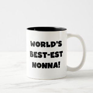 Black Text Best-est Nonna T-shirts and Gifts Two-Tone Coffee Mug