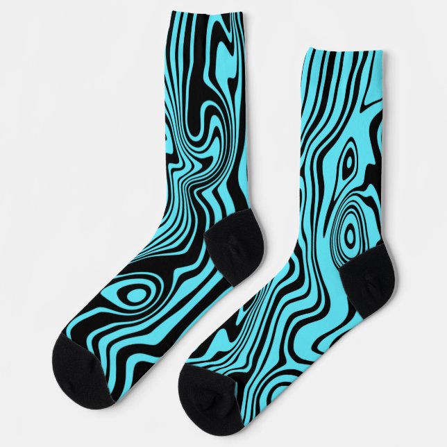 Black Text Blue Socks Abstract - Custom Colors (Left)