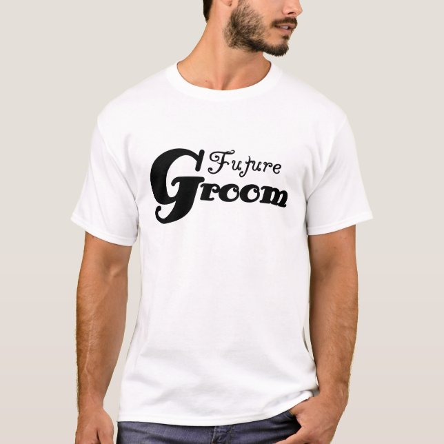 Black Text Future Groom T-Shirt (Front)