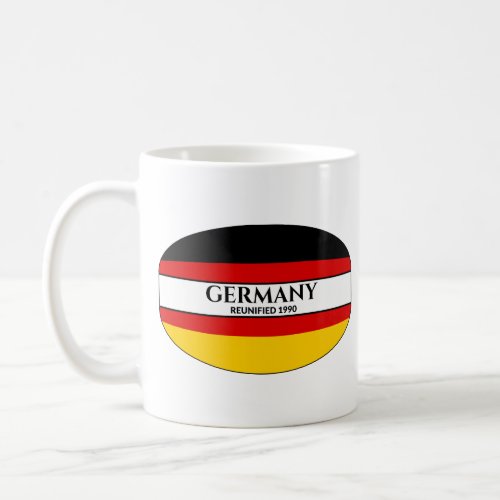 Black Text Germany Reunified 1990 Flag Coffee Mug