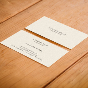 Black Text On Beige Linen Immigration Attorney Business Card