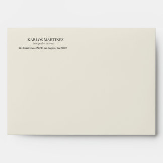 Black Text On Beige Linen Immigration Attorney Envelope