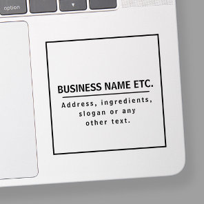 Black Text on Clear Transparent Sticker