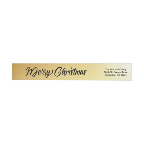 Black Text on Gold Christmas Wraparound Labels