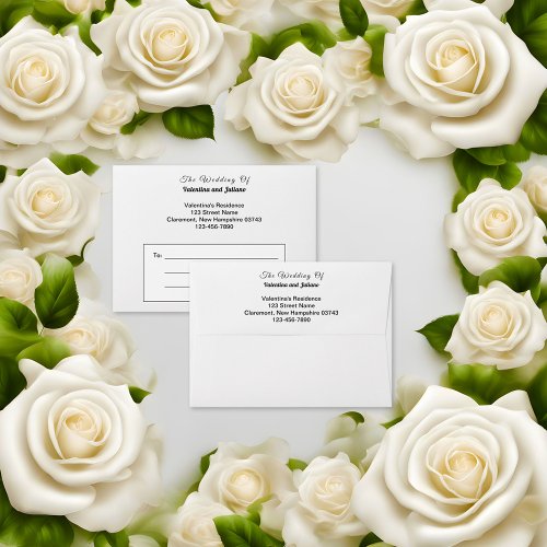 Black Text on White Background Wedding Envelope