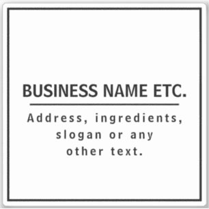 Black Text on White Sticker