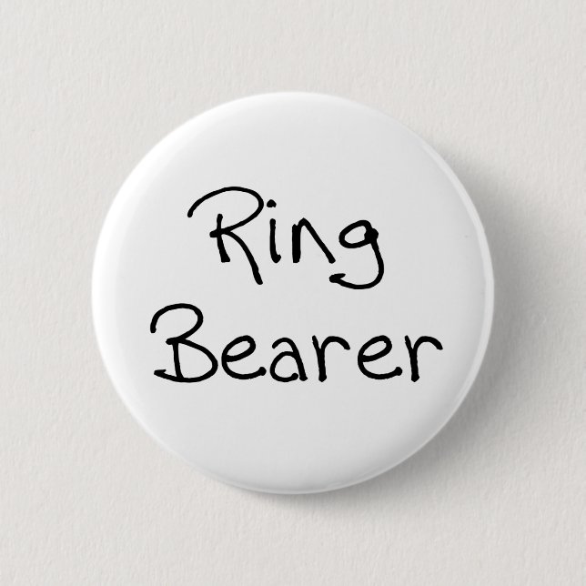 Black Text Ring Bearer Button (Front)