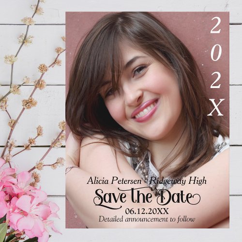 Black Text Save the Date Graduation Announcement