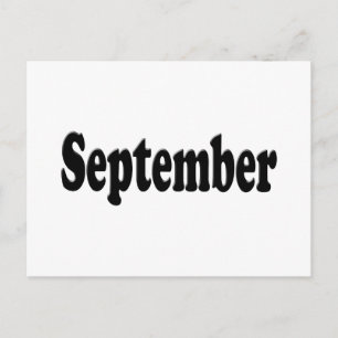 Black Text September Postcard
