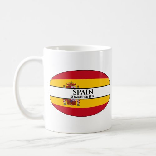 Black Text Spain Established 1812 Flag Coffee Mug