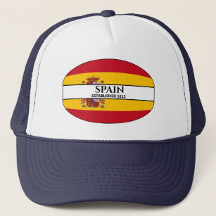 Black Text Spain Established 1812 Flag Trucker Hat
