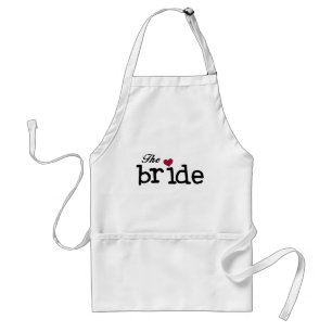 Black Text The Bride Tshirts and Gifts Adult Apron