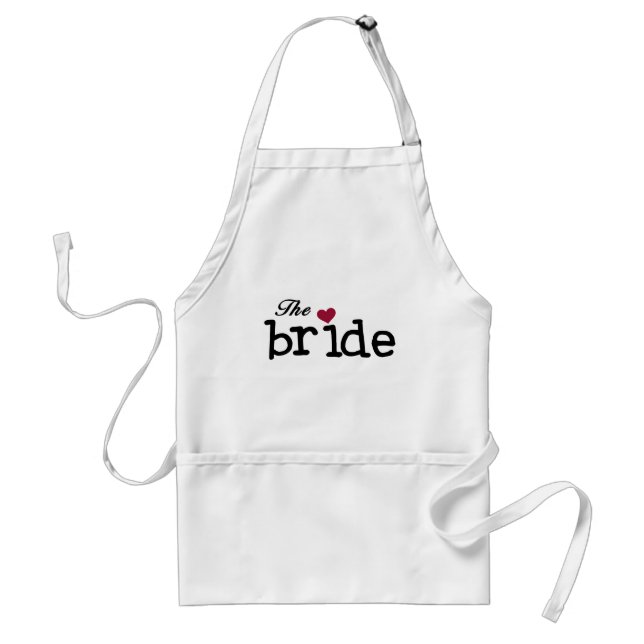 Black Text The Bride Tshirts and Gifts Adult Apron (Front)