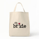 Black Text The Bride Tshirts and Gifts Tote Bag
