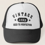 Black Text Vintage Aged To Perfection Hat at Zazzle