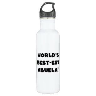 Black Text World's Best-est Abuela Water Bottle