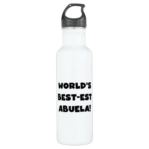 Black Text Worlds Best_est Abuela Water Bottle