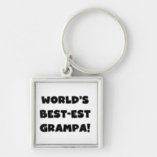 Black Text World's Best-est Grampa T-shirts Gifts Keychain