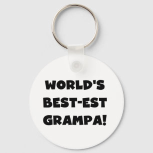 Black Text World's Best-est Grampa T-shirts Gifts Keychain