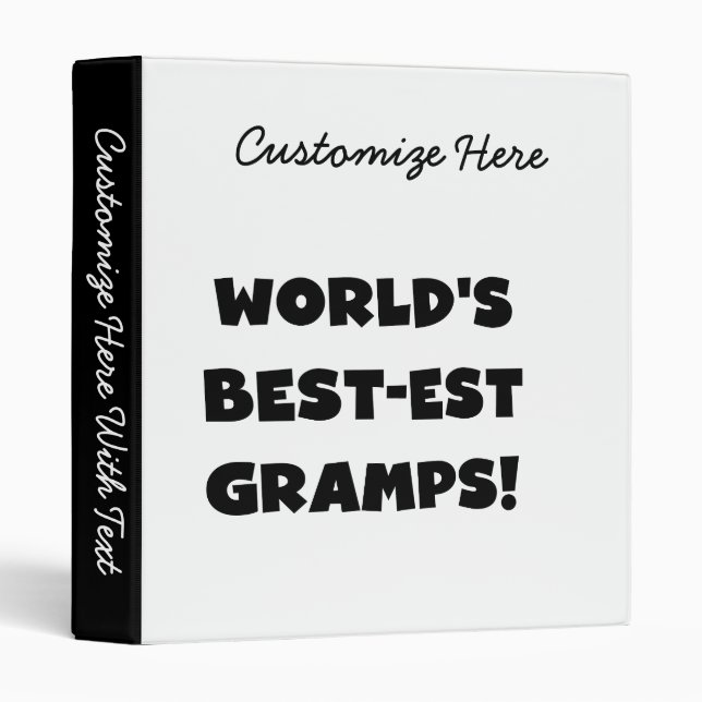 Black Text World's Best-est Gramps Gifts Binder (Front/Spine)