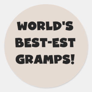 Black Text World's Best-est Gramps Gifts Classic Round Sticker