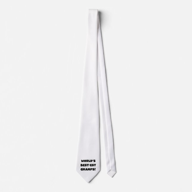 Black Text World's Best-est Gramps Gifts Neck Tie (Front)