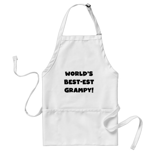 Black Text World's Best-est Grampy Gifts Adult Apron (Front)