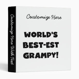 Black Text World's Best-est Grampy Gifts Binder
