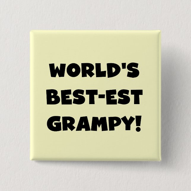 Black Text World's Best-est Grampy Gifts Button (Front)