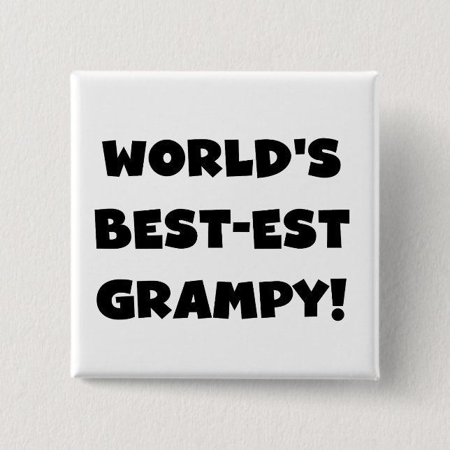 Black Text World's Best-est Grampy Gifts Button (Front)