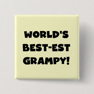 Black Text World's Best-est Grampy Gifts Pinback Button