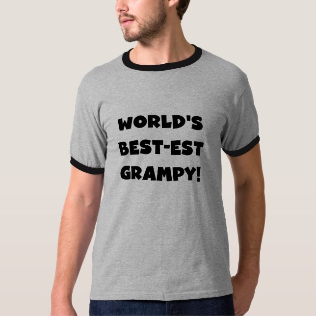 Black Text World's Best-est Grampy Gifts T-Shirt (Front)